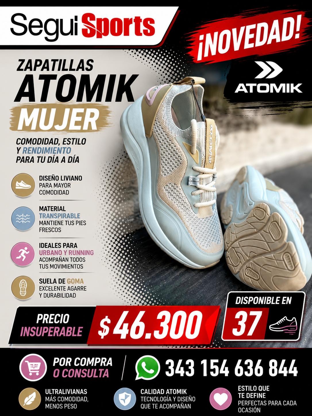 Zapatillas Atomik Mujer